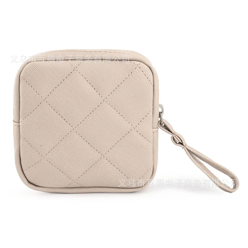 Portable Mini Makeup Case with Zipper for Girls Sanitary Napkin Pad Pouch Cute PU Leather Tampon Storage Bag Salable