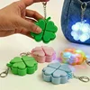 Four leaf clover fidget toy keychain