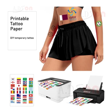 Create Your Own Design Inkjet Laser Printer Temporary Tattoo Paper for World Cup Soccer Sport Flags