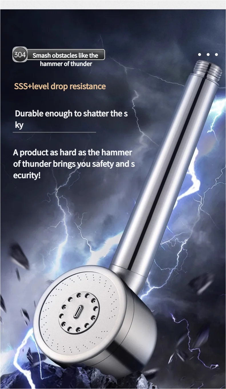Турбо лейка для душа Thor's Hammer Shower нержавеющая сталь 3 режима