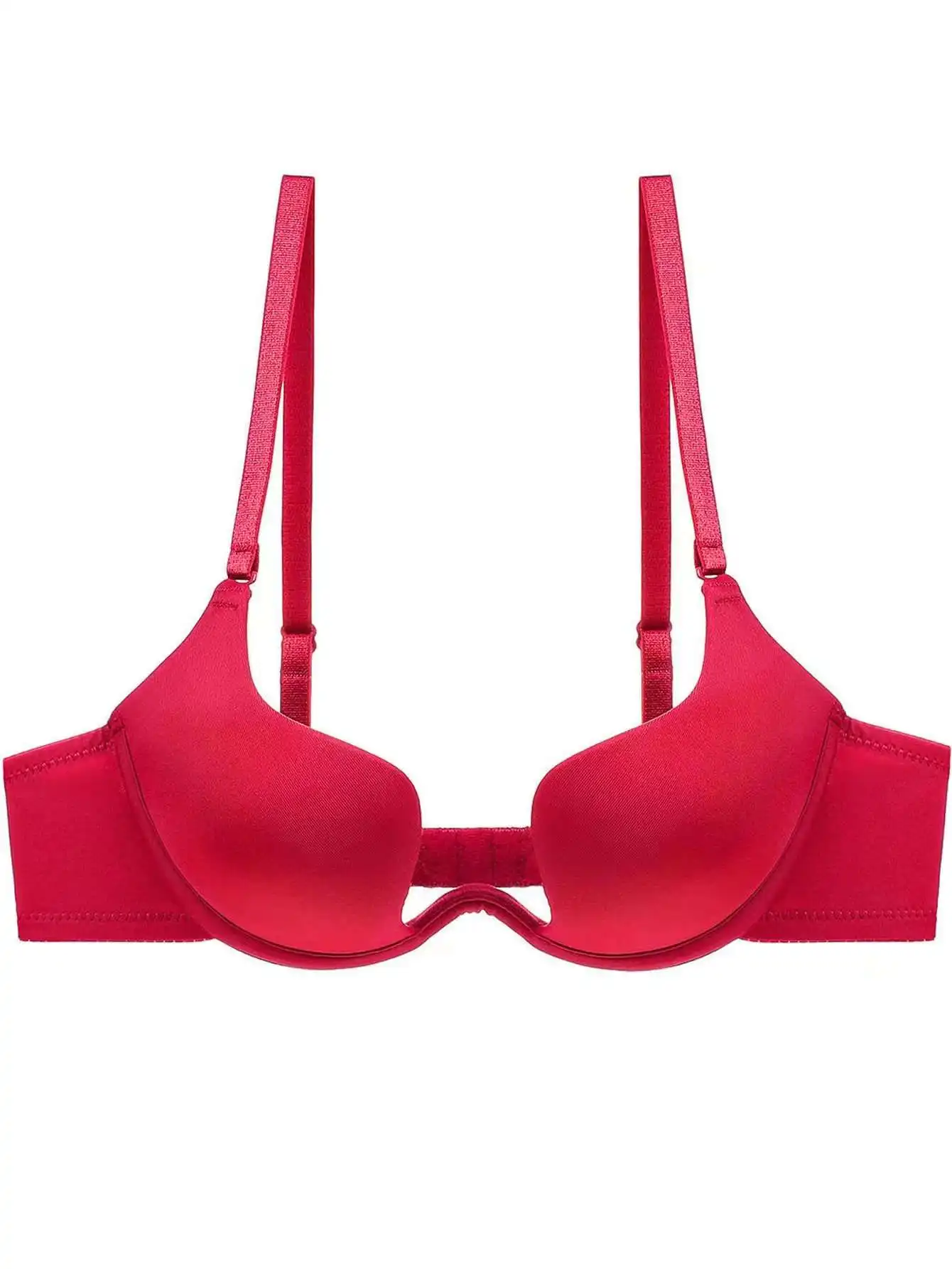 One Piece Bra Women Sexy Female Push Up Bras Cross Back Deep U Plunge