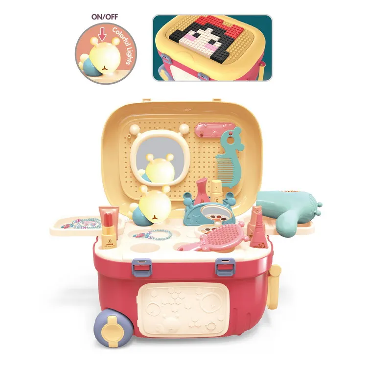 Пластиковый набор для макияжа, дошкольные развивающие игрушки, принцесса, платье, красивые игрушки, комплект для ролевых игр, коробка для хранения