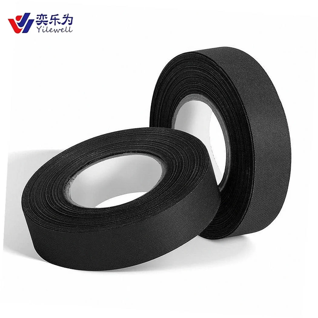 Heat-resistant Automotive Black PET Fabric Cloth Adhesive Sticker Acrylic Pressure Sensitive Adhesive Masking