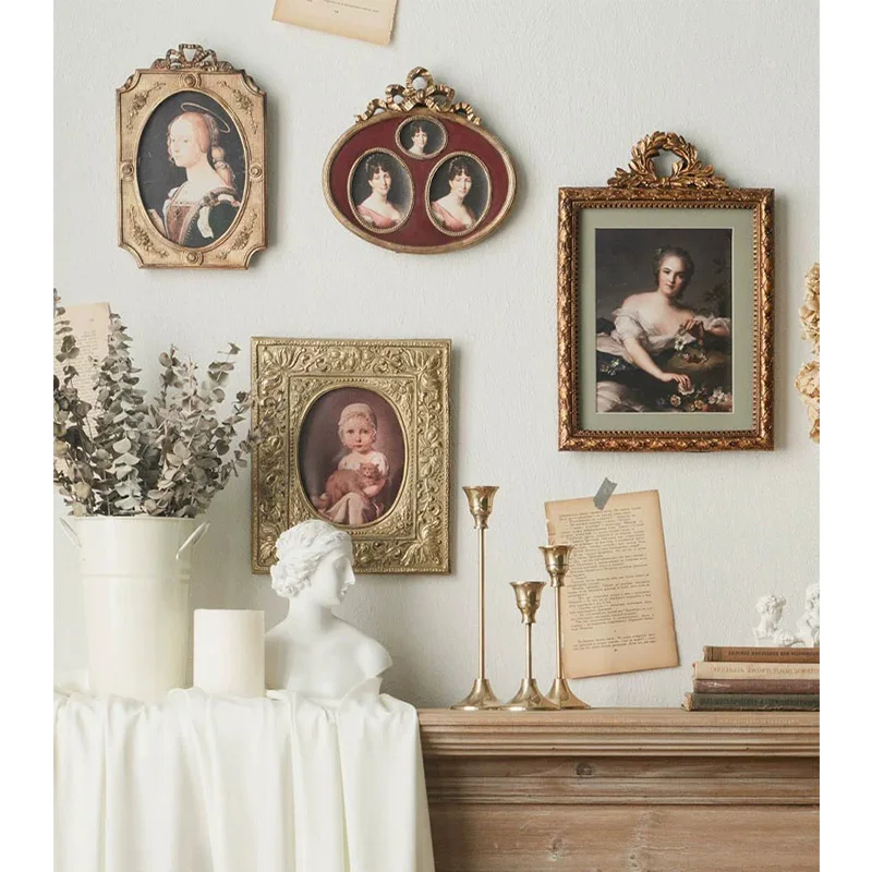 Antique Retro Oval Deco Picture Frame Gold Resin Photo Frame for