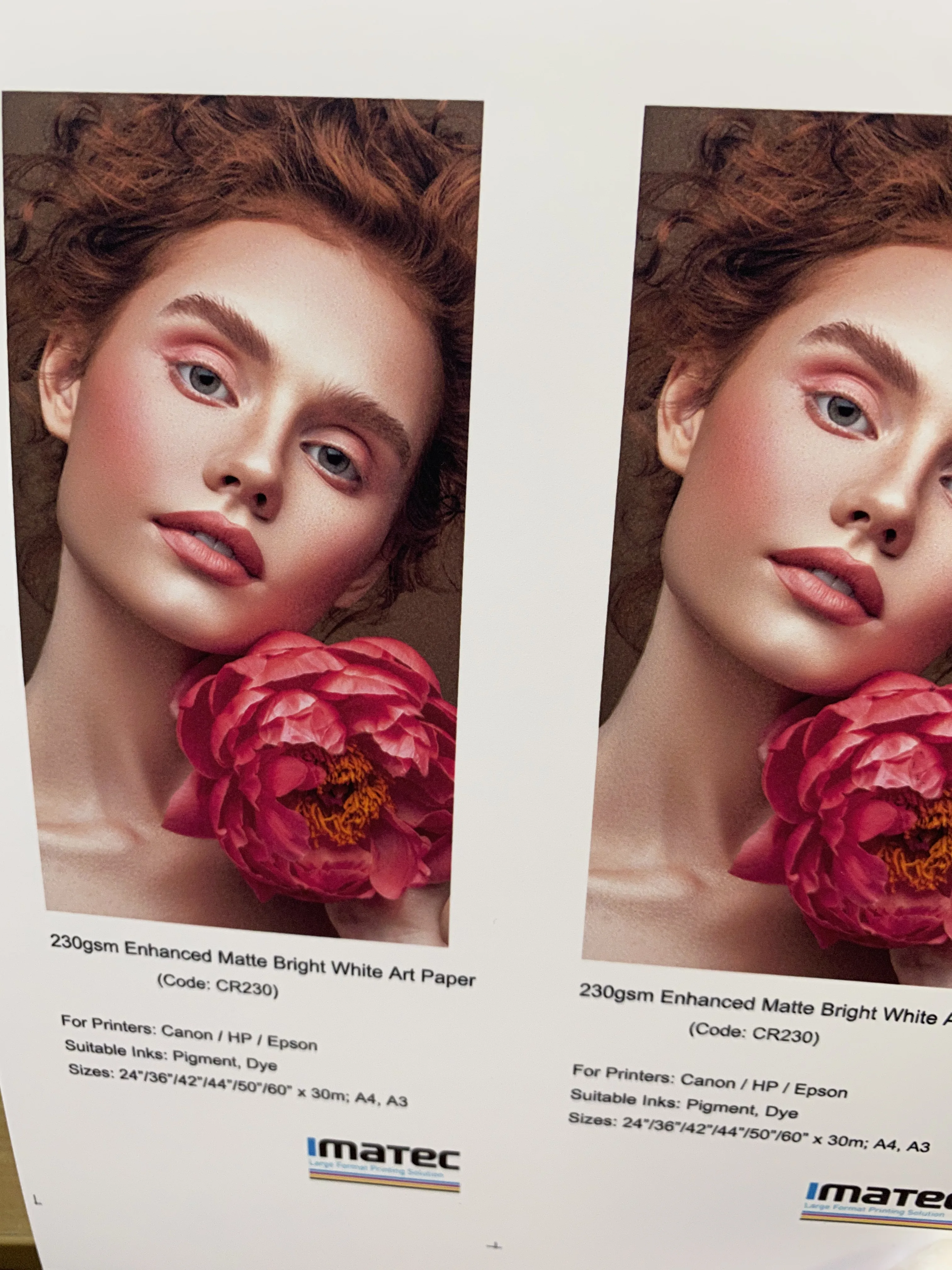 Высококачественная струйная печать 230gsm Улучшенная матовая яркая белая бумага для изобразительного