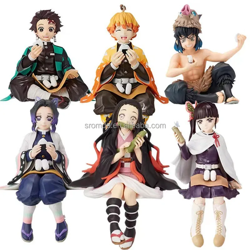 10-15cm Onigiri Demon Slayer 6 Style Rice Nezuko Tanjirou Figure Eating  Sitting Hot Sell Figurines