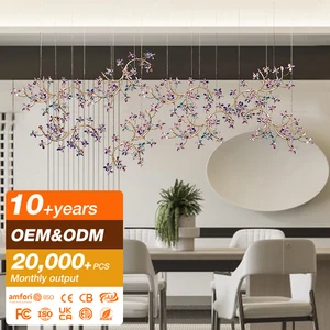 Customized Adjustable Height Luxury Crystal LED Chandeliers Hanging Pendant Lights With OEM/ODM Service for Home Living Room