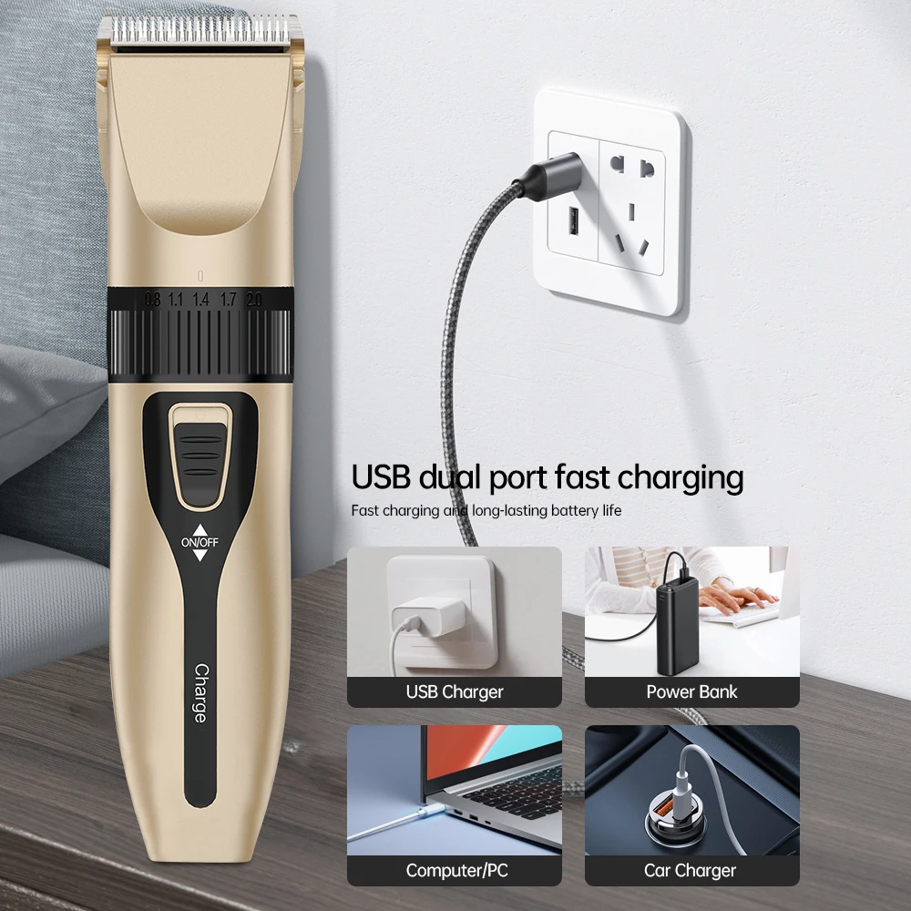 Professional Cordless Adjustable Men's Hair Clipper Professional Hair Clippers