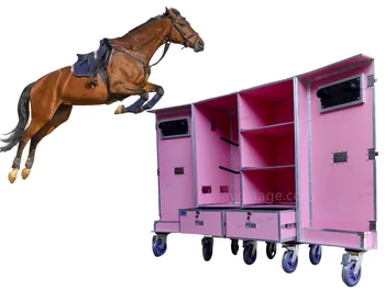 Custom High Quality Aluminum Horse Equipment Storage Tack Box Saddle Tack Locker Flight Case