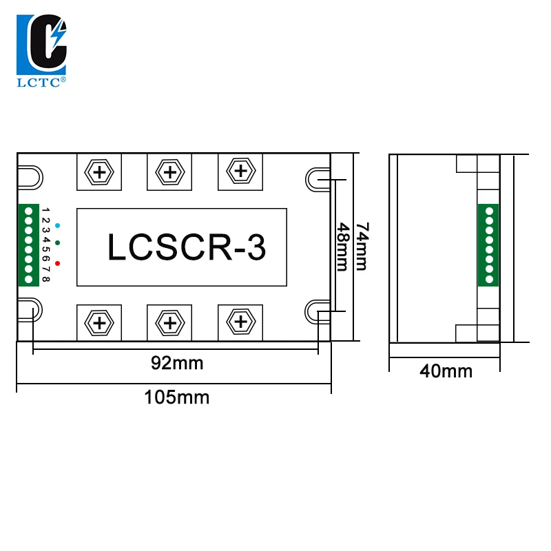 Relais Semi-conducteur Triphasé Module Thyristor Triphasé SCR 3 H380 40A Régulateur De Puissance Démarrage Progressif Moteur Relais Chauffage Semi- conducteurs