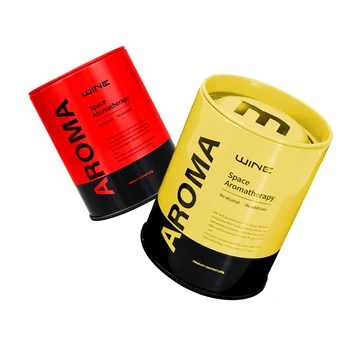 Premium Metal Can Car Perfume Long-Lasting Lemon Scented Gel Cup Freshness Air Freshener for Vehicles Apple Patterned Glass