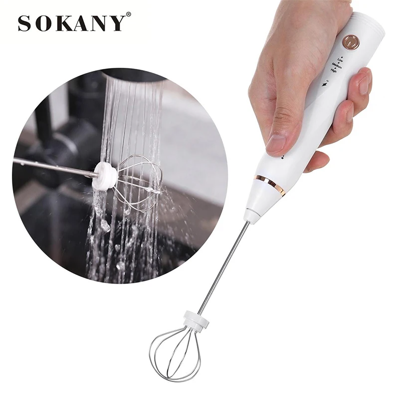 SOKANY 201A Hand Mixer Rechargeable Coffee Blender Milk Frother Egg Beater  Stirrer Whisk Foamer Sale - Banggood USA Mobile-arrival notice