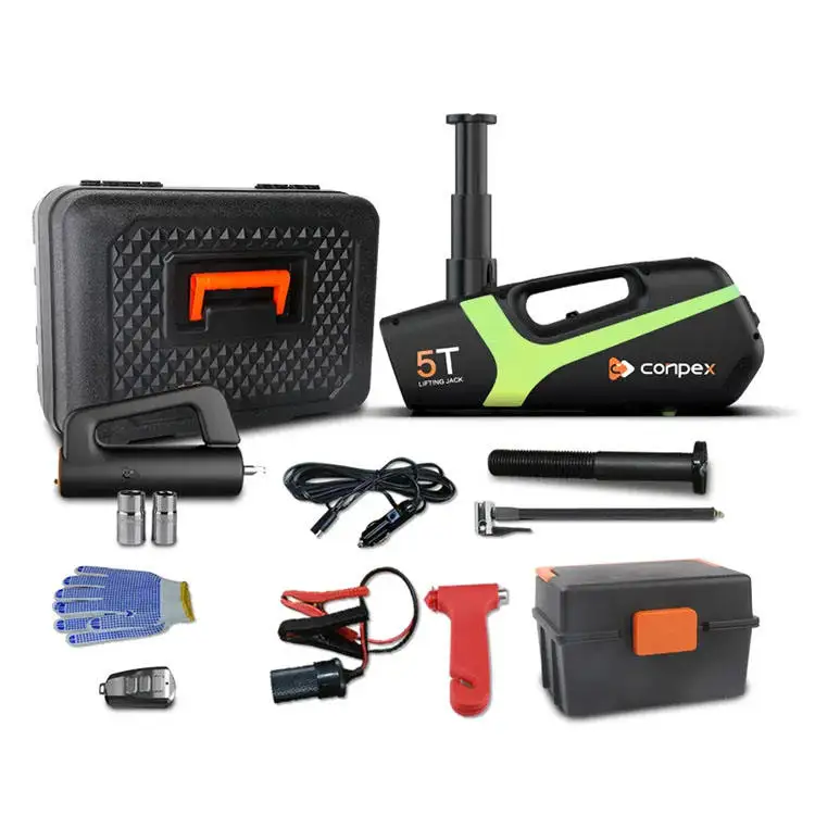Conpex New Arrival 6 in 1 Electronic Car Jacks 5 Ton Electronic Hydraulic Jack 12V Electric Car Jack Kit
