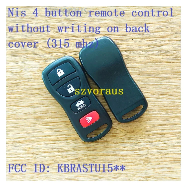 Replacement 4 Button Keyless Entry Remote Control Key Fob for Nissan Without Writing on Back Cover (315 Mhz)