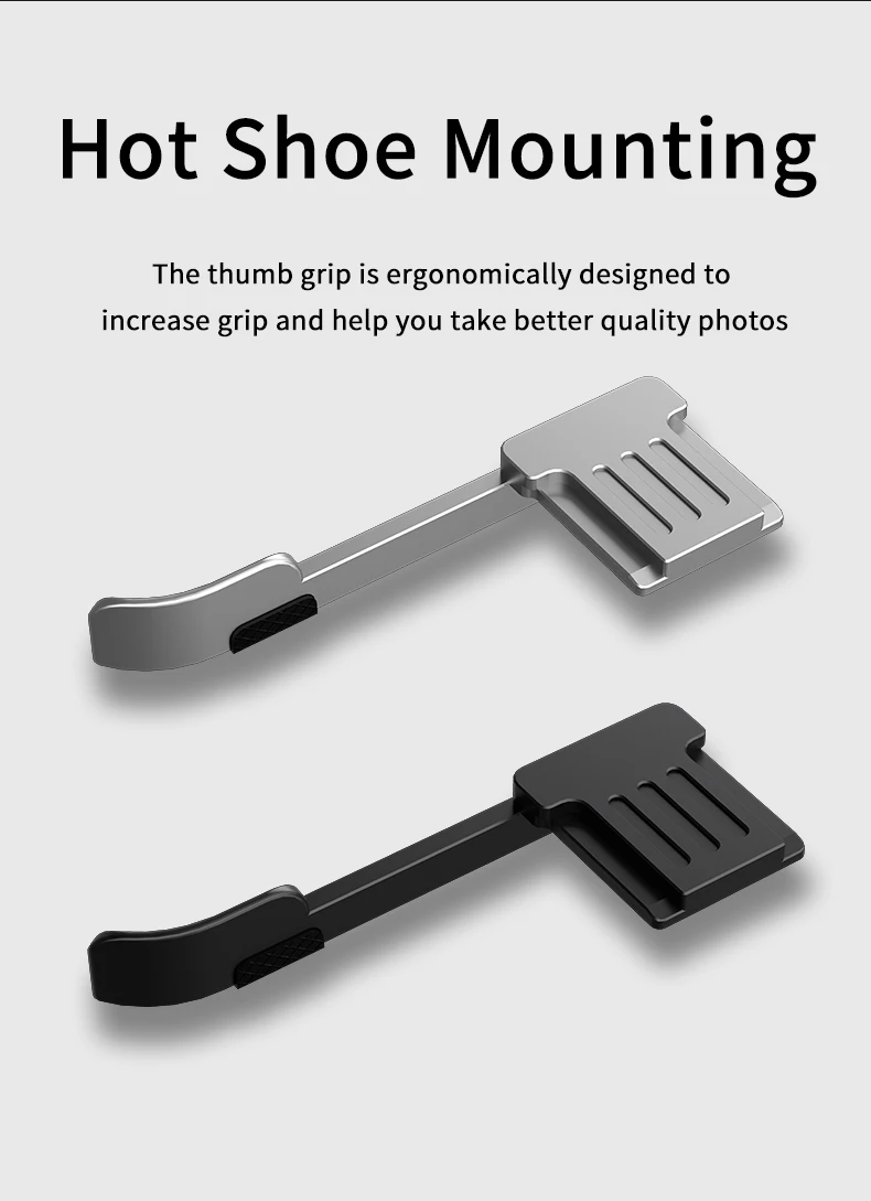 Thumb Hot Shoe Thumb Grip for Fuji for Fujifilm XE4 XE3 X100V X100VI X100F Mirrorless Camera Black and Silver factory