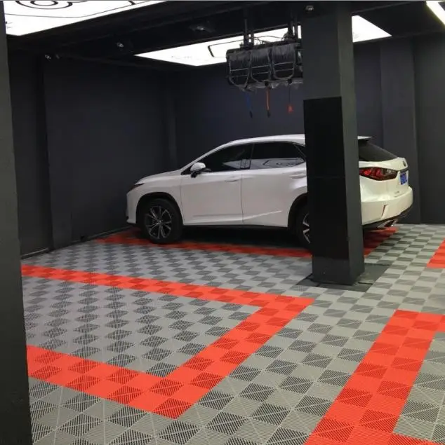 3cm Car Wash Grille Anti Slip Garage Floor Tiles Removable Plastic