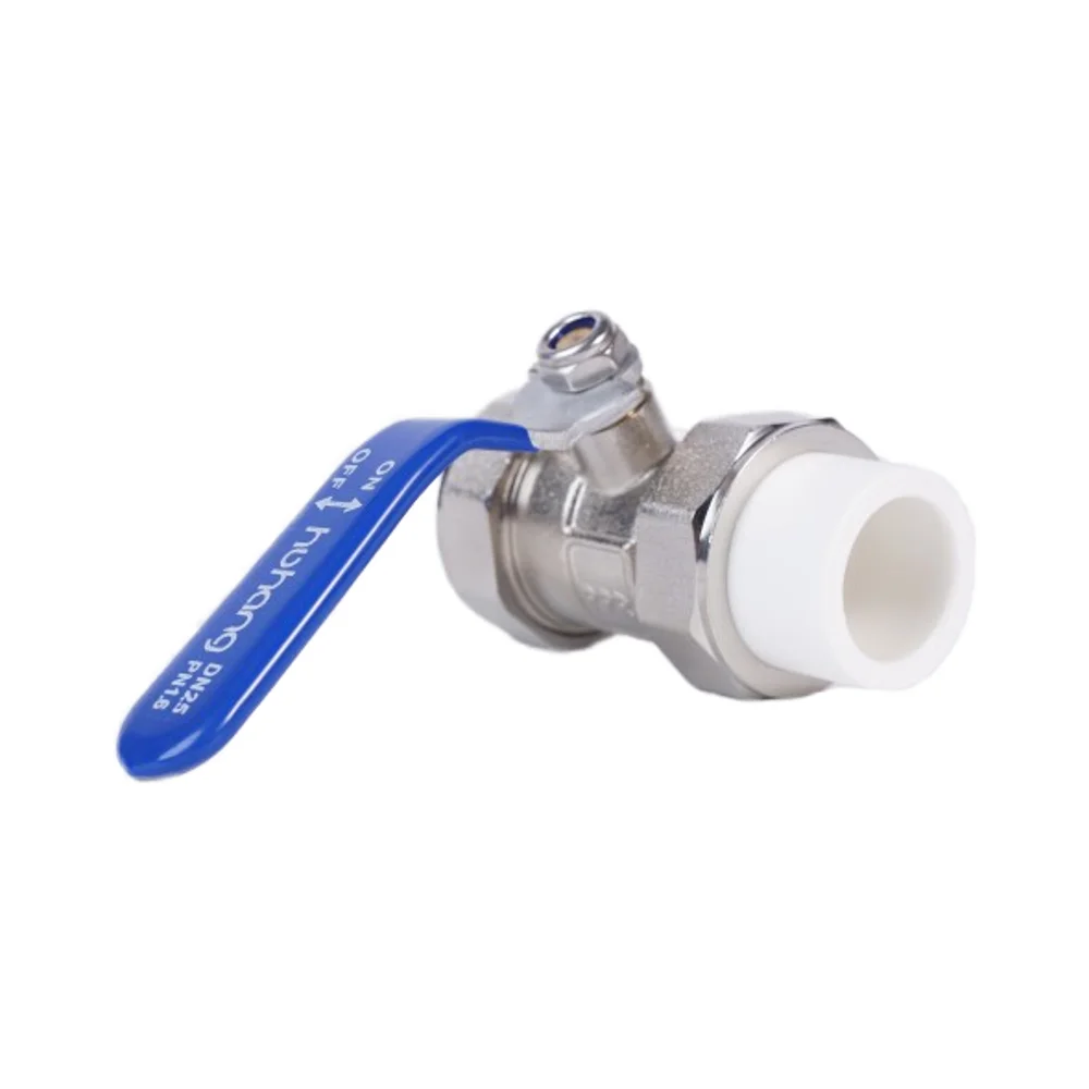 Professional 1/2 Inch Plastic Ball Valve with Double Union Thread Hydraulic & Manual Control Brass & PPR for Water & Gas Media supplier