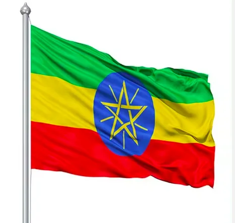 100% polyester printed Ethiopia country flag custom promotional 3x5ft Ethiopia national flag for election