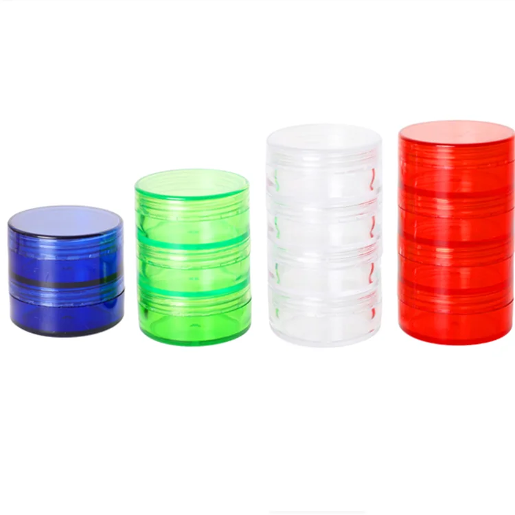 Supplier Factory OEM Custom 5ml 10ml 4 Layers Cosmetic Stack Cream Jars Cheap Round Jar Sample Pot Manufacture