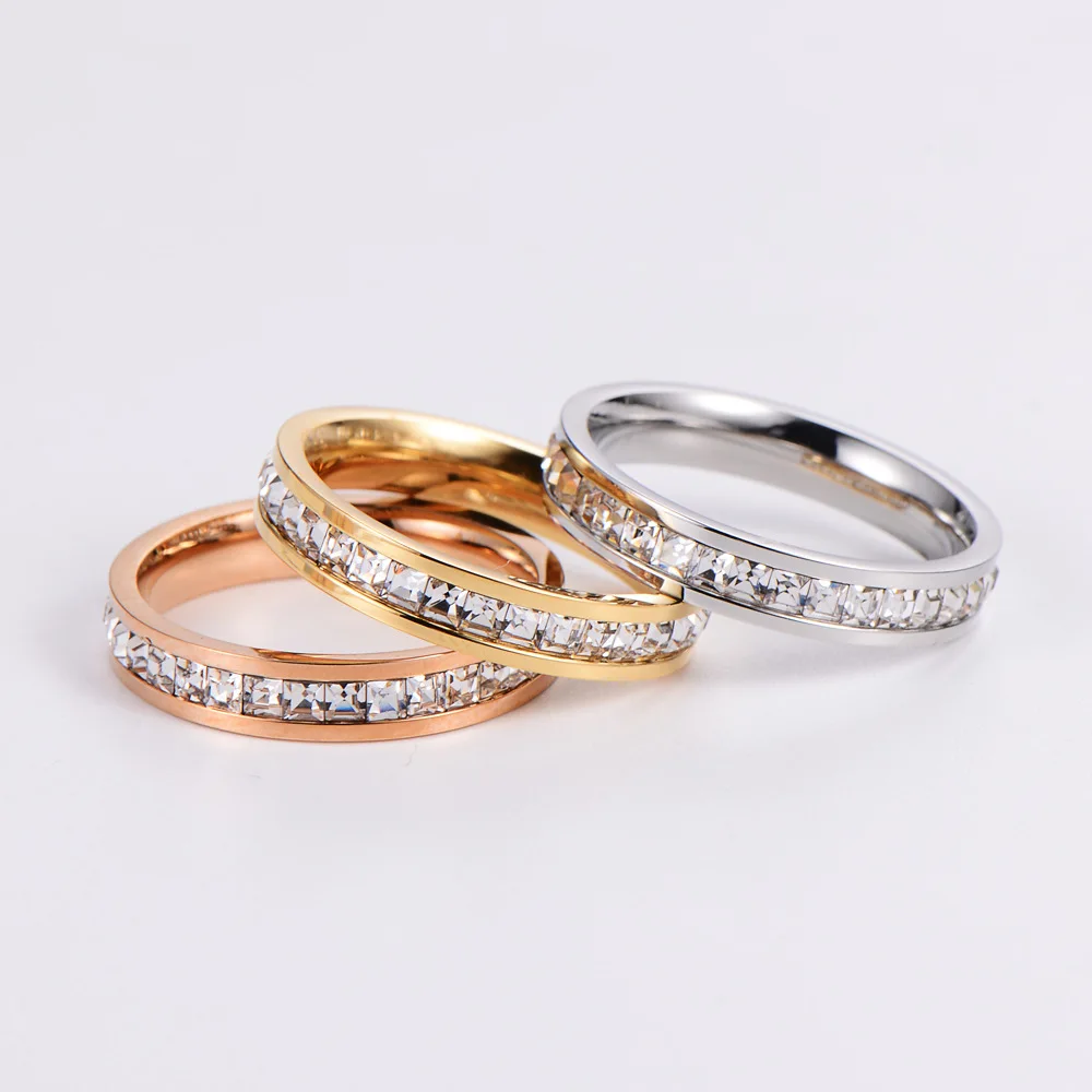 Ins Hot Sale Fashion Jewelry 18k Gold Plated Full Zircon Stainless