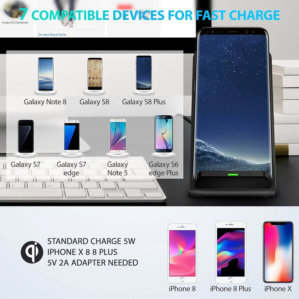Smart Phone Fast Charging Station Phone Charger Desktop Wireless Charging Stand Mobile Phone Holder Alarm Clock