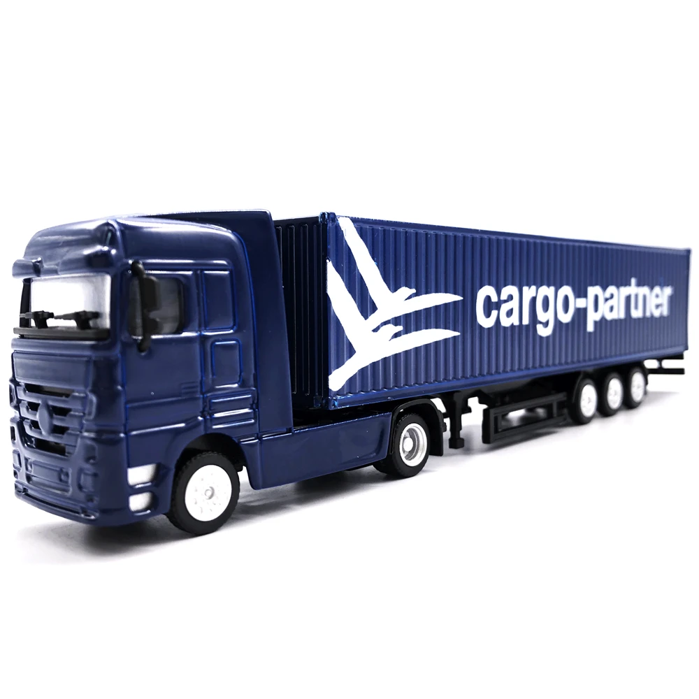 【A】19cm Cargo-partner Logistics truck model 1:87 mini container truck model O.A.S ship model