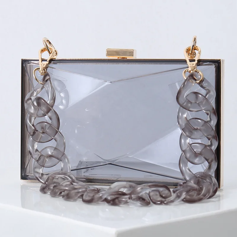 Wholesal hot Transparent Acrylic Clutch Box Bag Clear Purse Women Bag  Evening Handbag - AliExpress