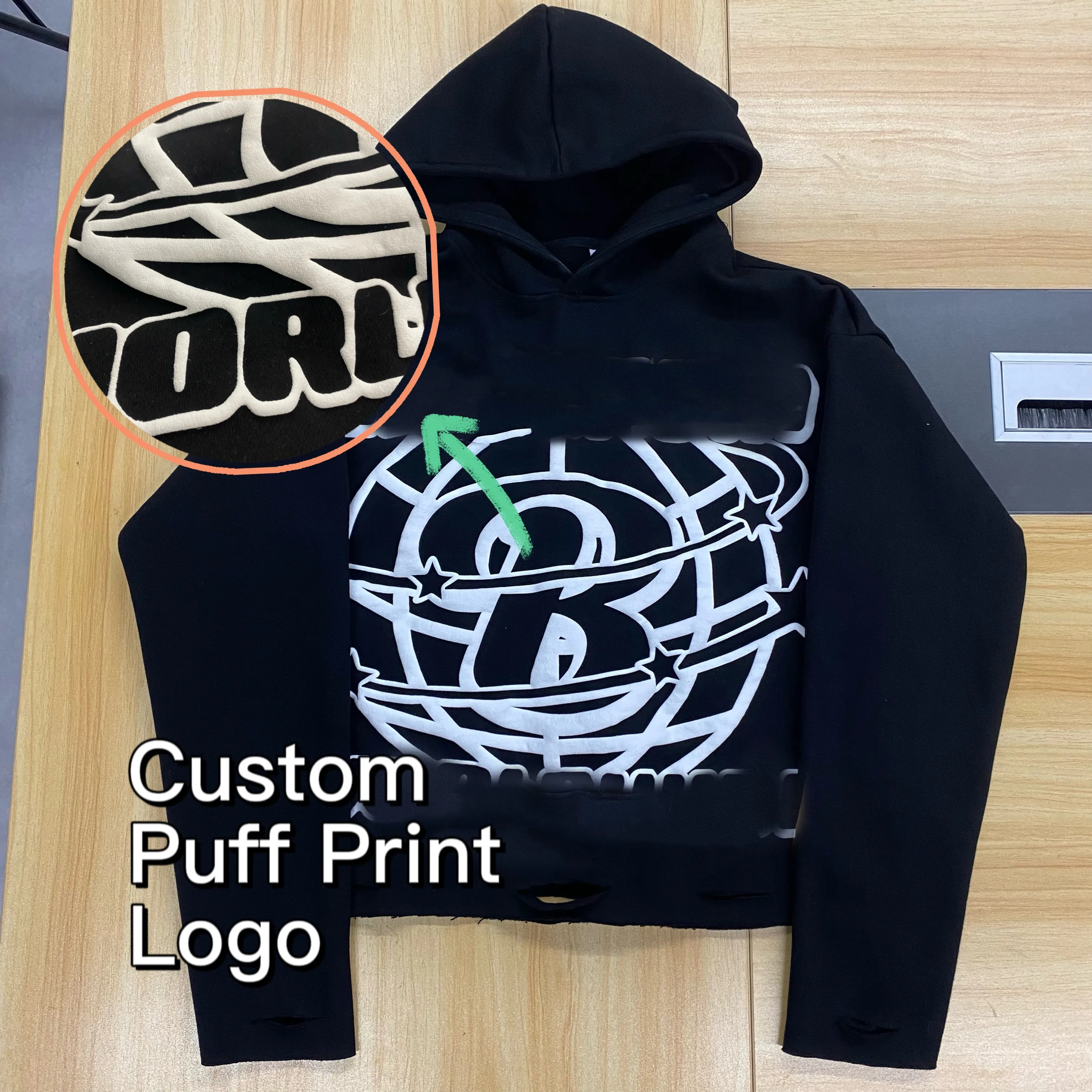 Custom Logo Heavyweight 450 GSM Cropped Hoodie - 100% Cotton