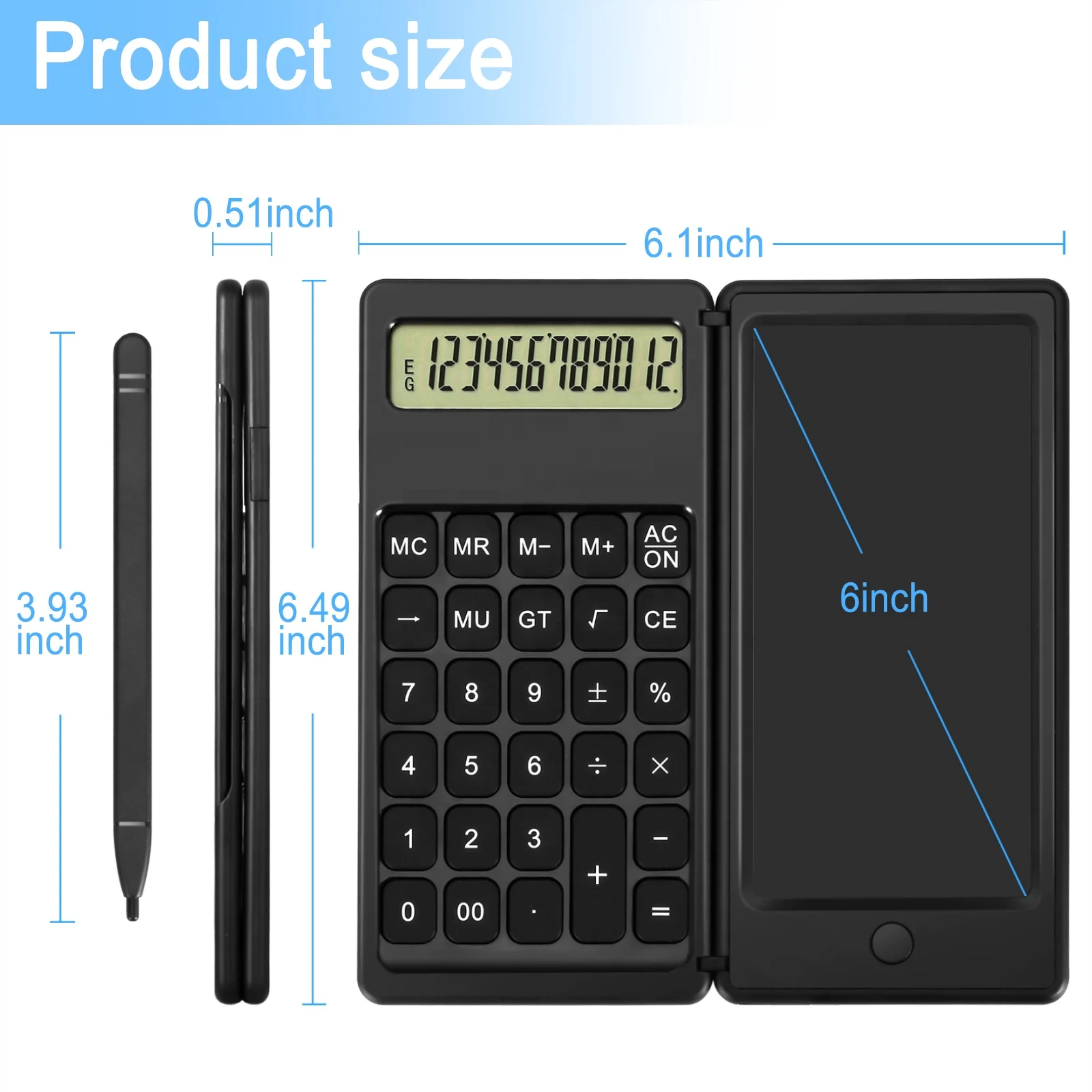 Foldable Notepad Calculator With Graphics Tablet Drawing Pad Notepad