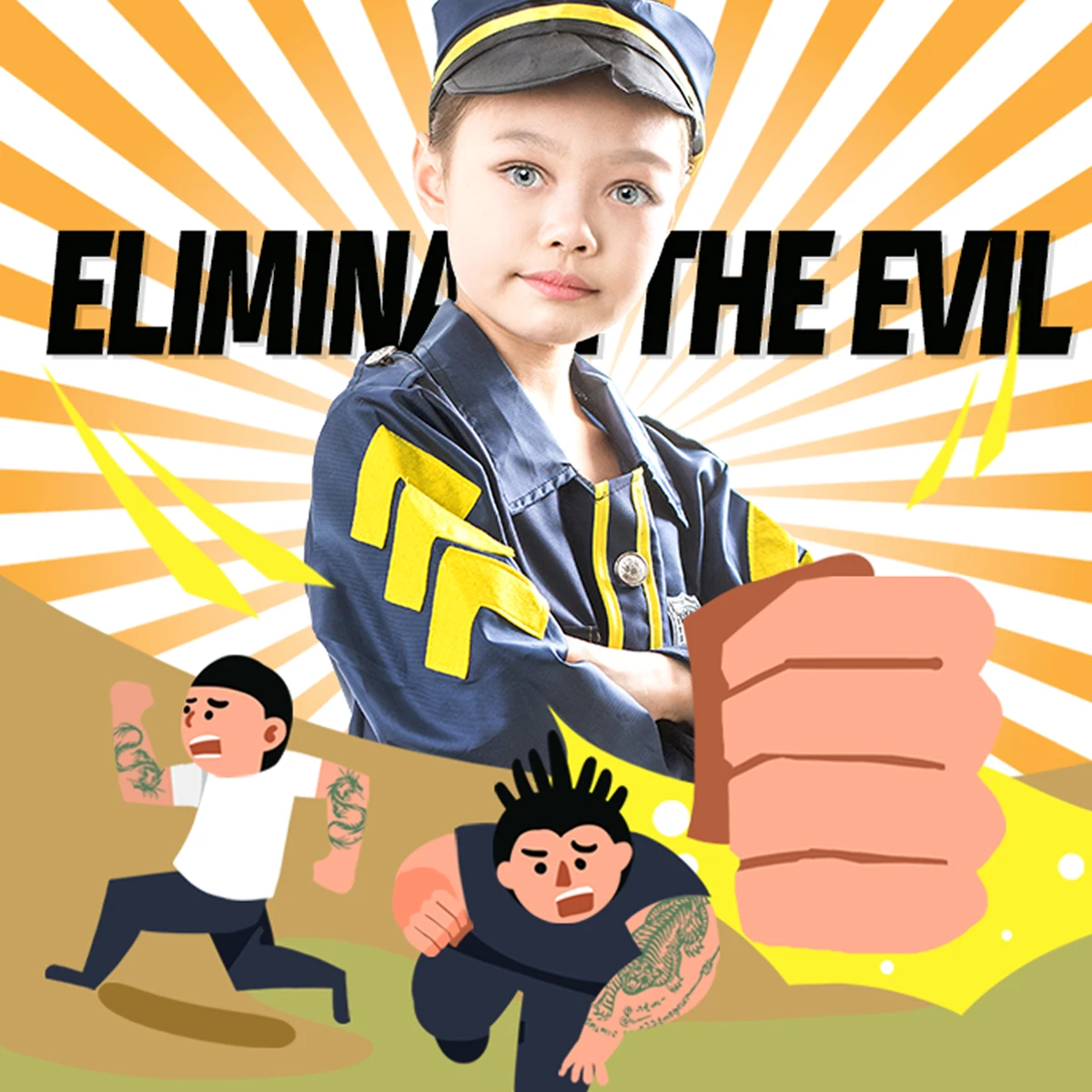 Костюм Полицейского для ролевых игр для детей, костюм полиции, нарядная игрушка, 7 шт., с аксессуарами и моющейся одеждой