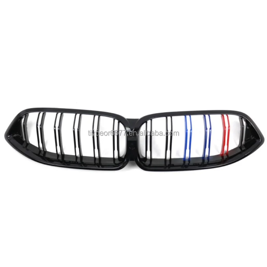 product tiypeor front kidney grille for bmw 8 series g15 2018   2022 sport competition grille full black single double line-4