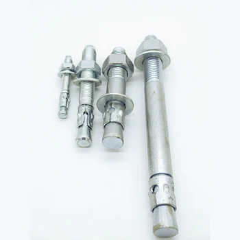 Galvanized Wedge Anchors Zinc Plated Carbon Steel Wedge Expansion Anchor Yellow Zinc-plated Wedge Anchor Nut and Washer