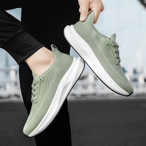 Trendy Thick Sole Causal Shoes Men Women Mesh Running Shoes Breathable Upper Sport Sneakers Shock Absorption Walking Style Shoes