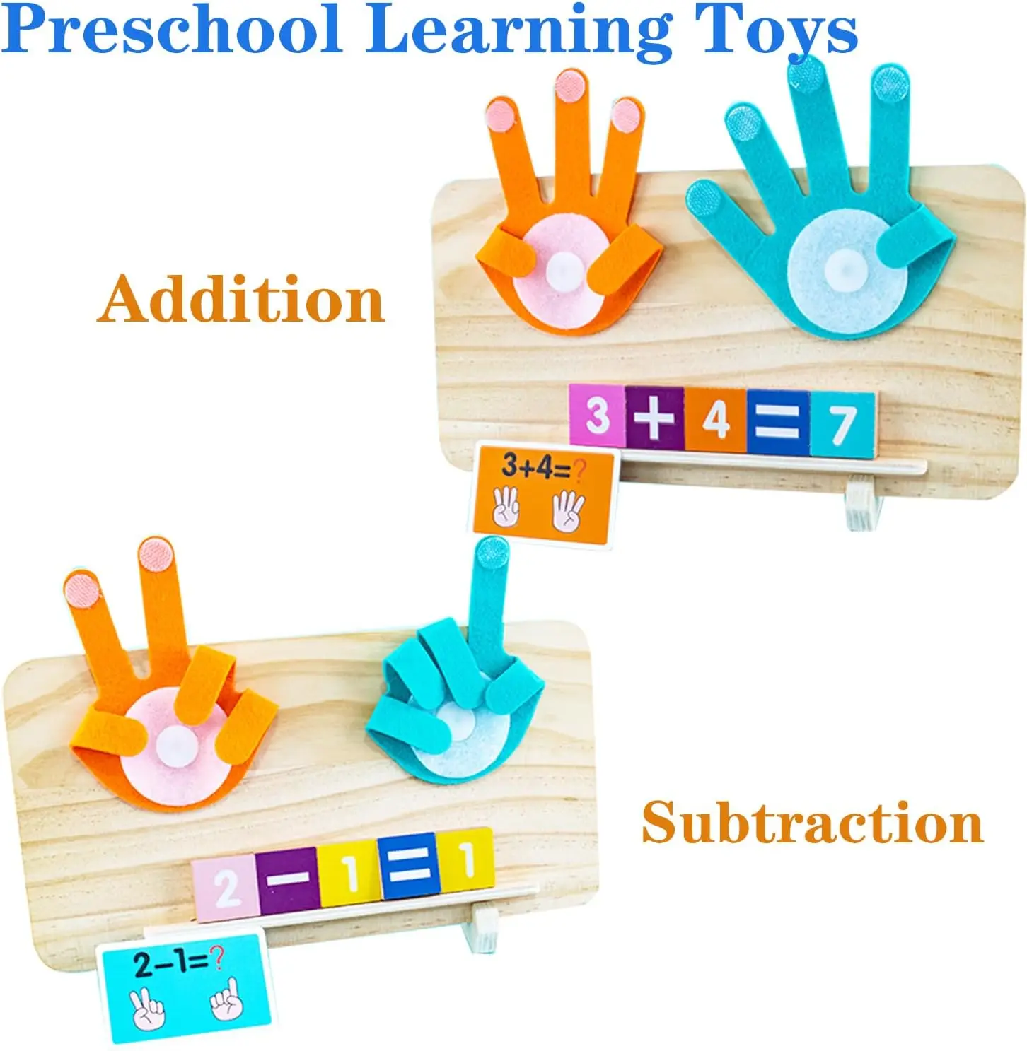 Educational Toddler Toy Montessori Math Learning Toy - Number Blocks & Counting Sticks For Toddlers 2-5 Years Old Wooden Number Blocks Counting Sticks