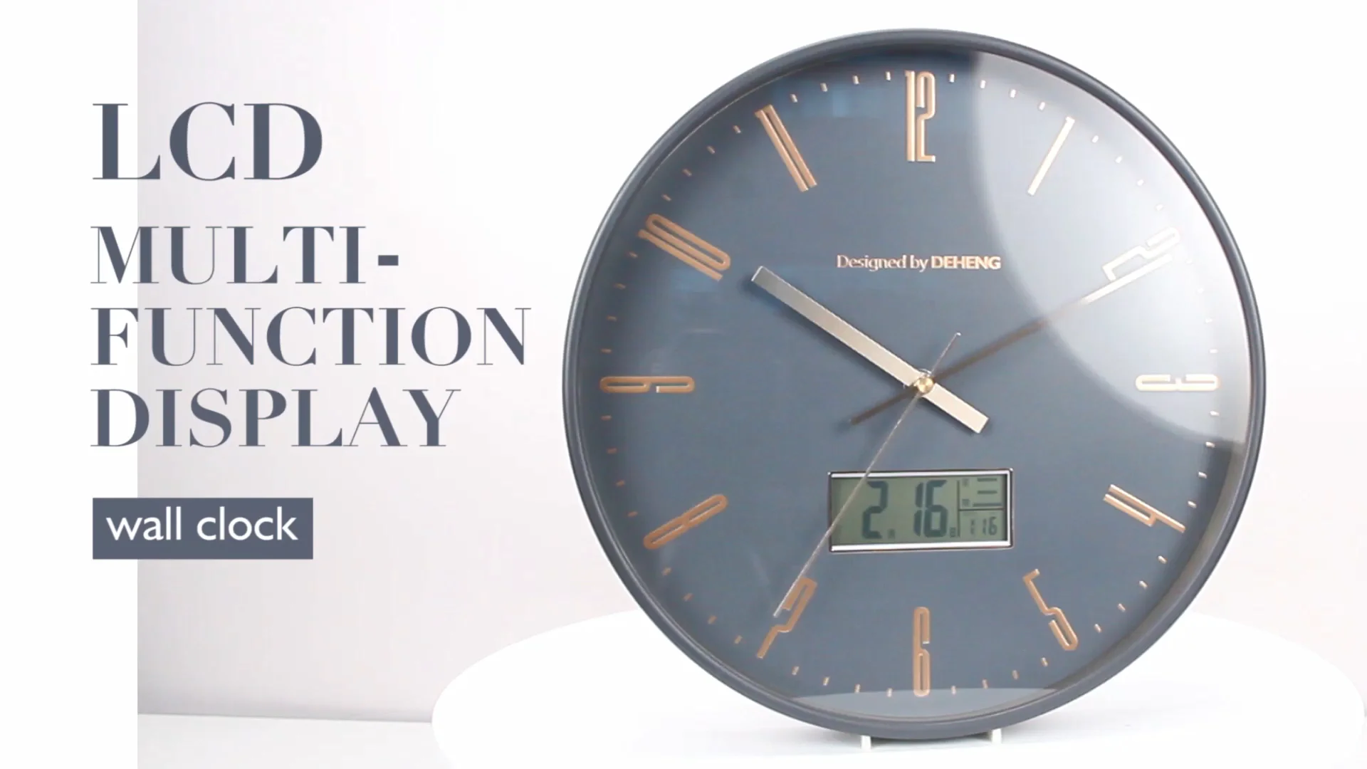 12 Inch New Design 30cm Silent Fashion Digital Lcd Display Clocks