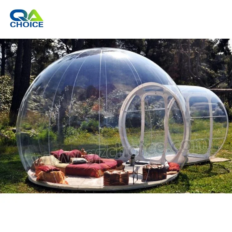 Outdoor Single Tunnel Bubble Tent Inflatable Bubble Dome Tent Clear Bubble Tent