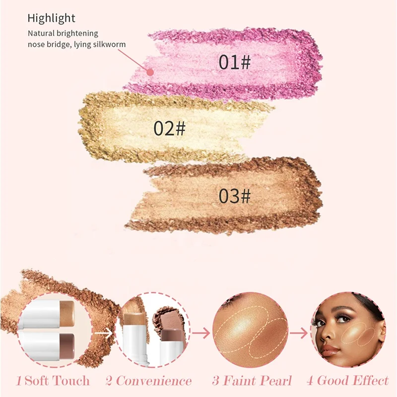 Private Label Multi Use Face Cosmetic Custom Smoothly Vegan Highlight Makeup Stick