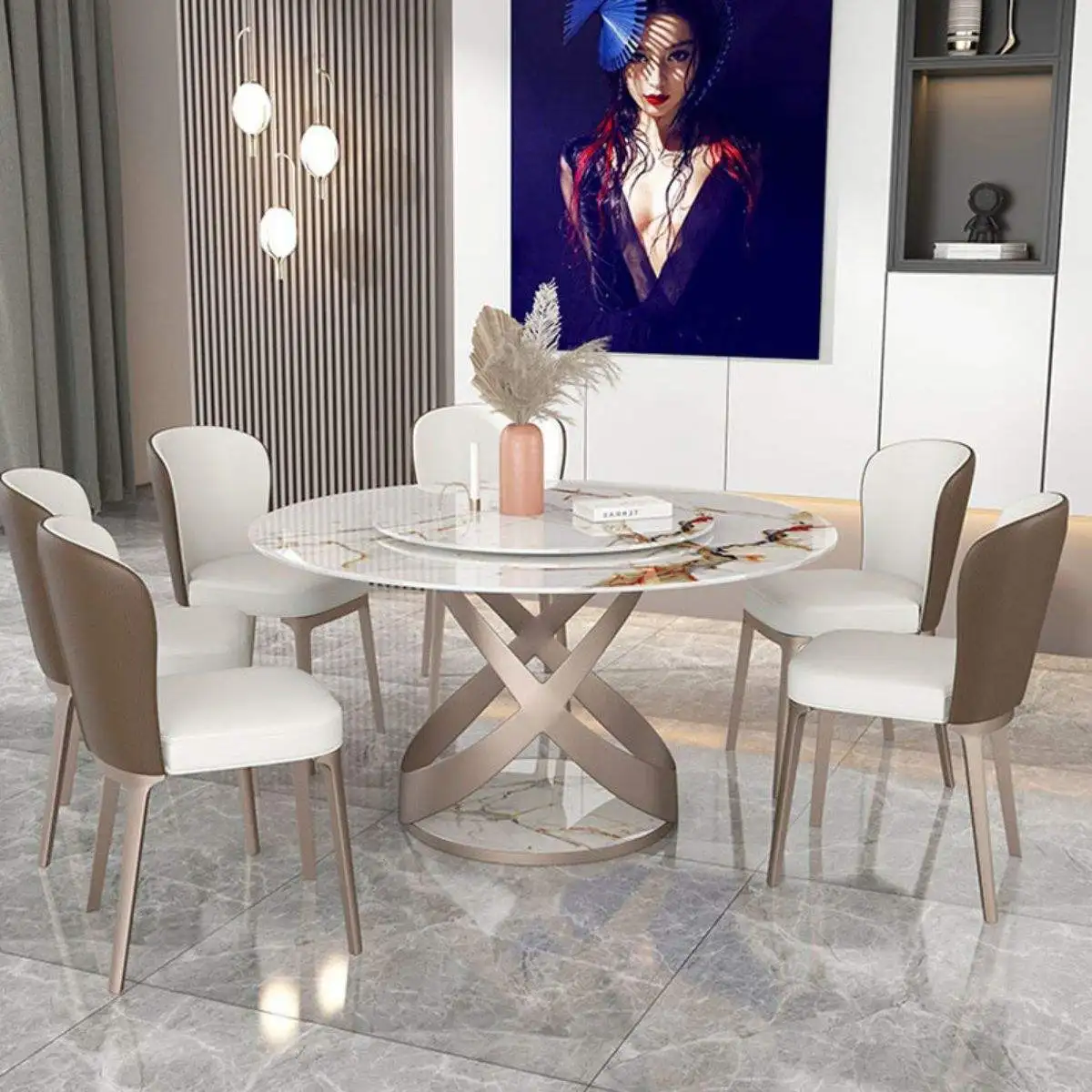 Cheap Modern Restaurant Euro Nordic Round Seater Table