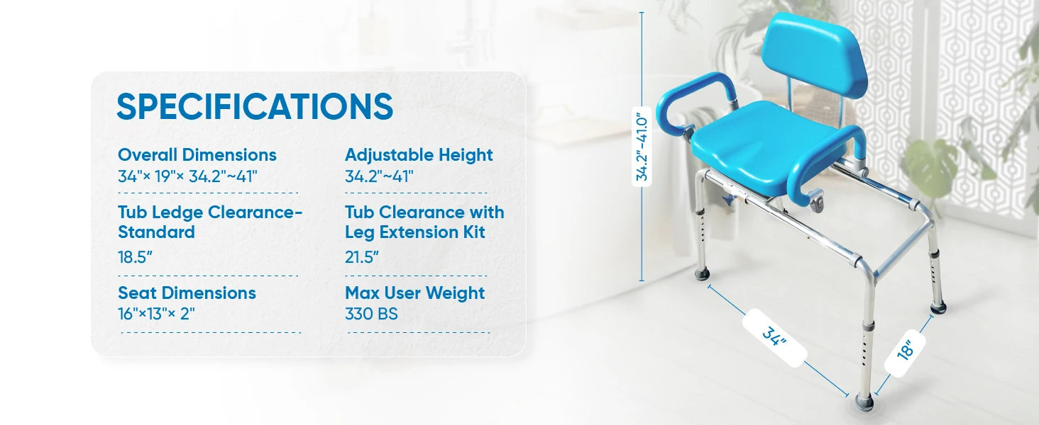 product 360 sliding swivel heavy duty shower chair with arms for elderly rolling medical shower chair for handicap removable back-8