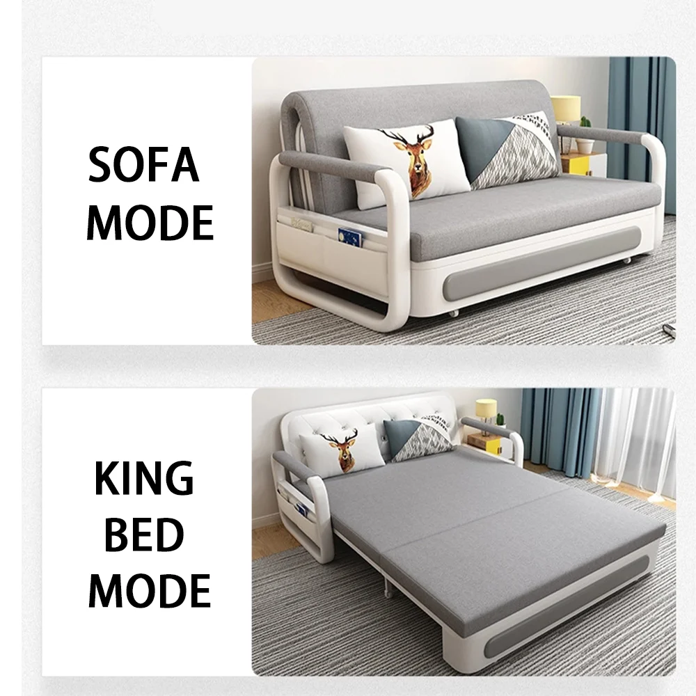 Modern High Quality Pull Out Sofa Bed With Armchair Three Seats Couch