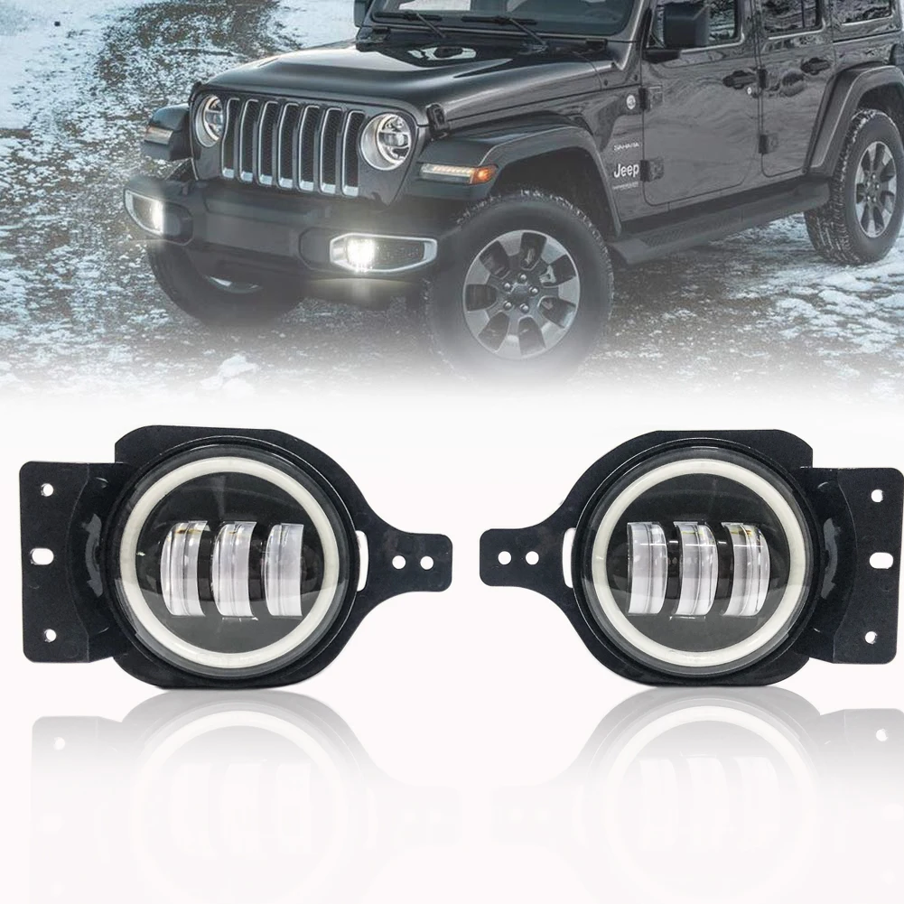 RGB Color 4inch Wrangler Fog Light with DRL White Function Car JL Fog Light by APP+Remote Control