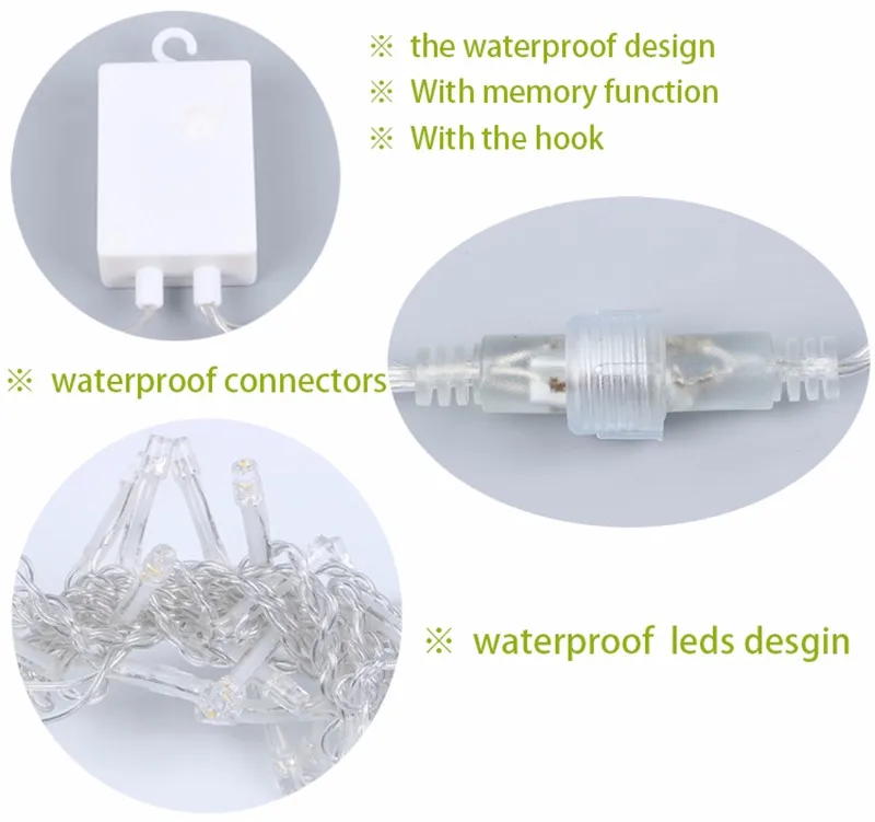 6M X 3M 600 LED Home Outdoor Holiday Christmas Decorative Wedding Xmas String Fairy Curtain Garlands Strip Party Lights