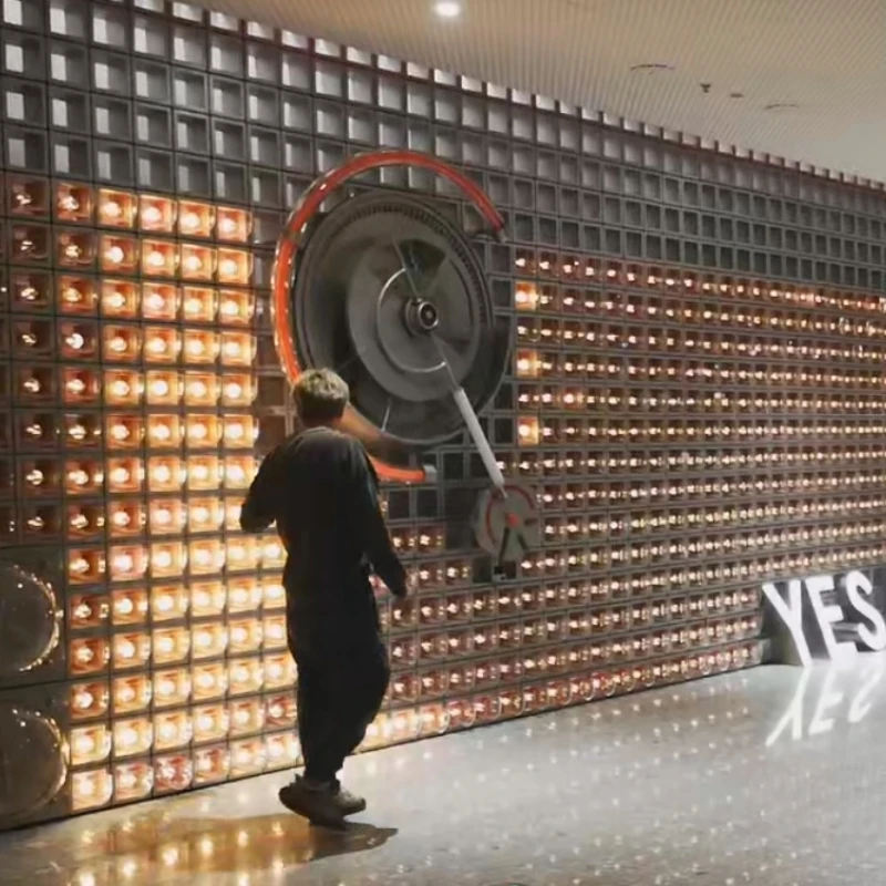 Lighting Wall Mechanical Clock Installation Dynamic Wall