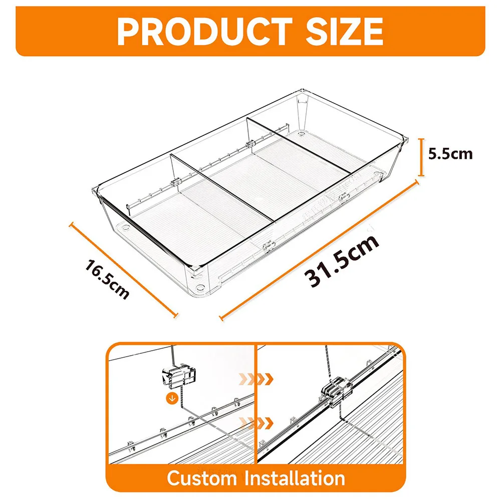 Cross Border Acrylic Grid Tray Adjustable Plug Home Daily Desktop Storage Makeup Organizers