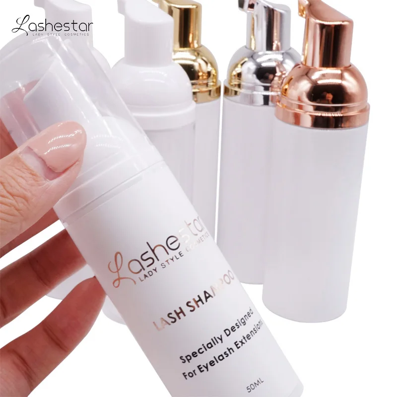 Lashestar оптом 50 мл прозрачная бутылка без латекса и без спирта пенный шампунь для ресниц