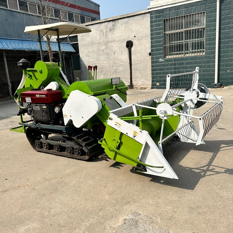 Diesel 15hp Rice Harvesting Machine Handheld Wheat Combine Price Of ...