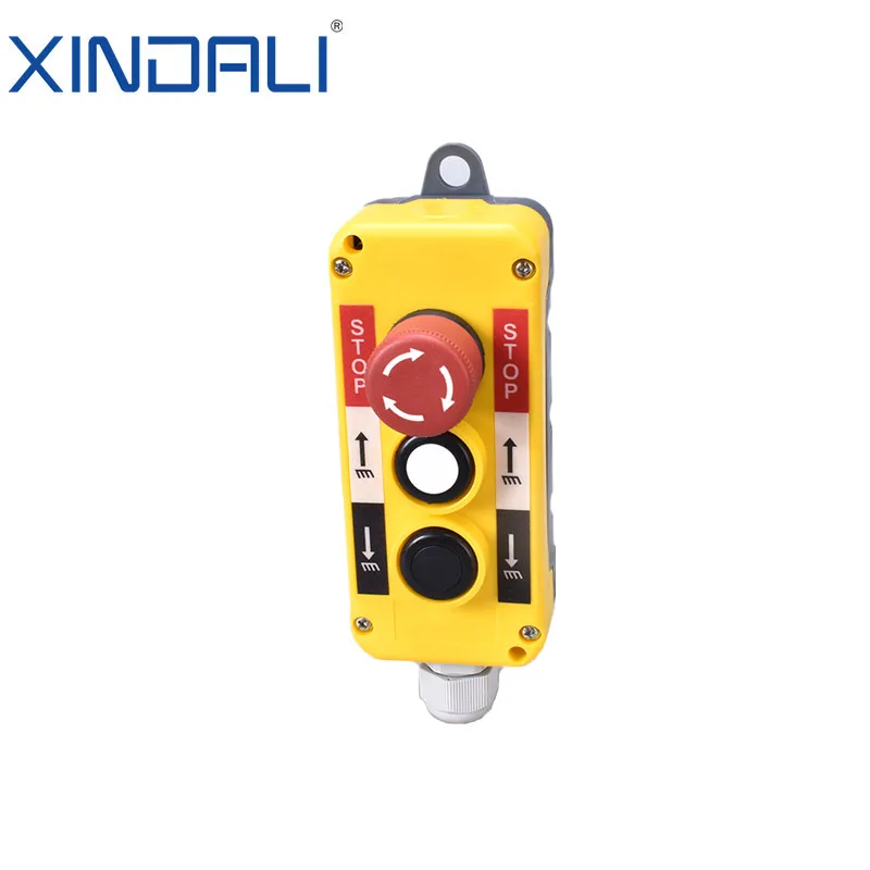 Poussoir de contrôle de grue orange jaune avec pendentif résistant à la pluie - Chine Bouton de commande du Moyen de levage étanches d'un palan, de l'interrupteur étanche Interrupteur de commande de