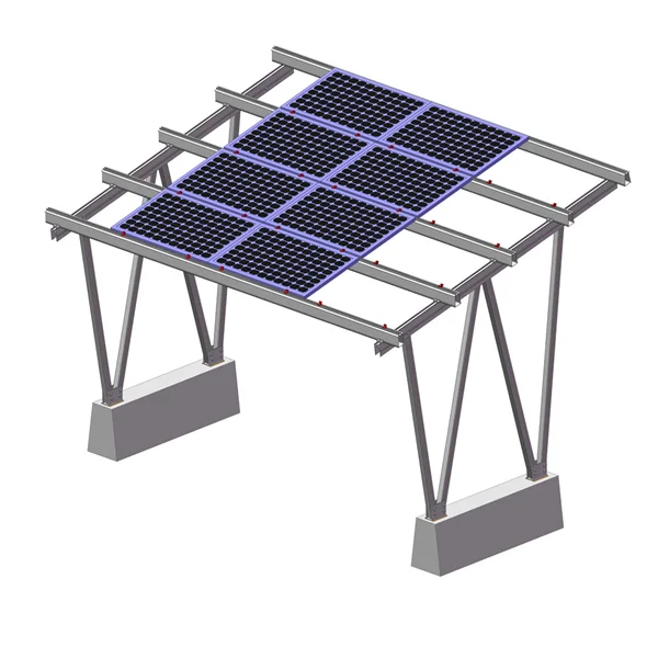 Sistema de carports solares de aluminio con pérgola de estructura impermeable