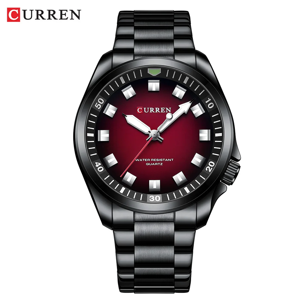 CURREN 8451 Trendy Customize High Quality Top Brand Waterproof Clock Fashion Quartz Watches for Men Clock Stainless Steel Band