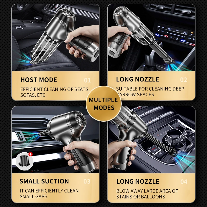 Новинка 2023, беспроводной пылесос Air Duster, 12000 па, бесщеточный двигатель, ручной пылесос, воздуходувка для автомобиля, рабочего стола, клавиатуры, ящика